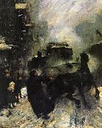 George Wesley Bellows Steaming Streets oil on canvas